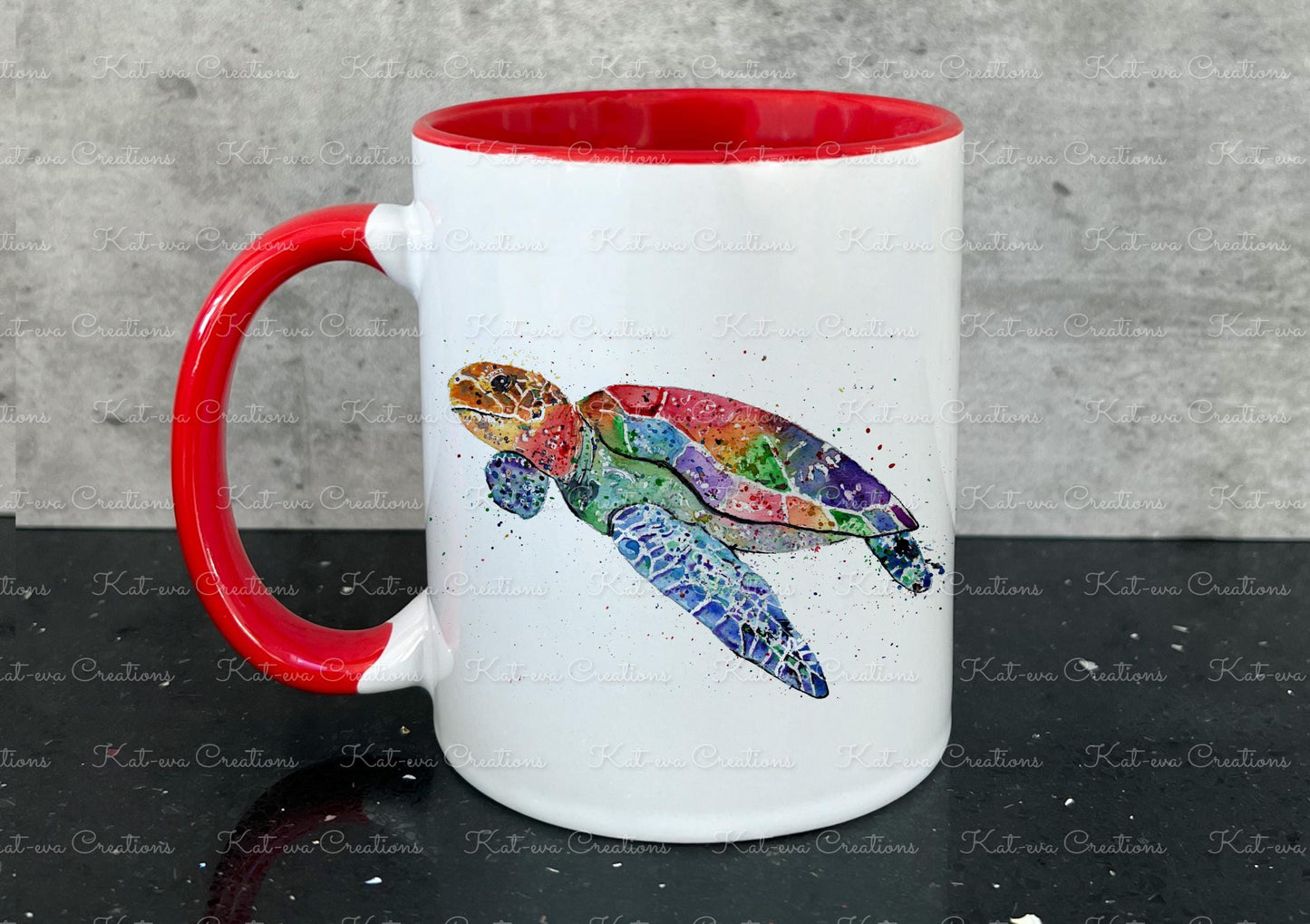 personalised turtle mug, available with or without coaster. ideal birthday or christmas present or secret santa gift