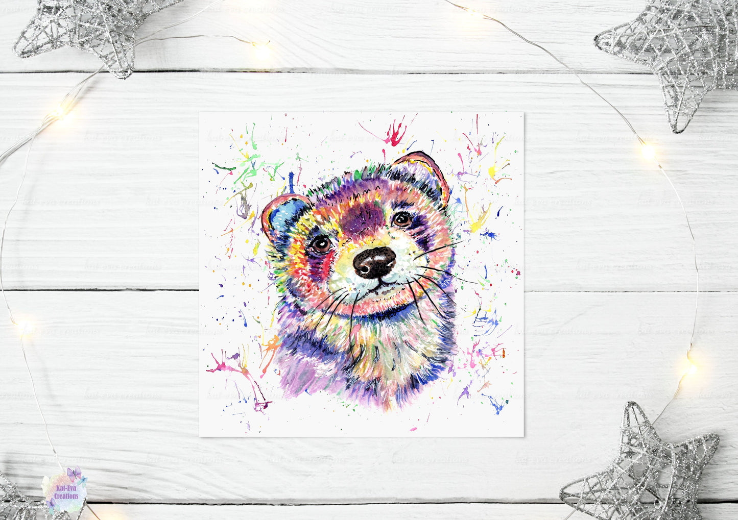 ferret card, personalised ferret card and badge
