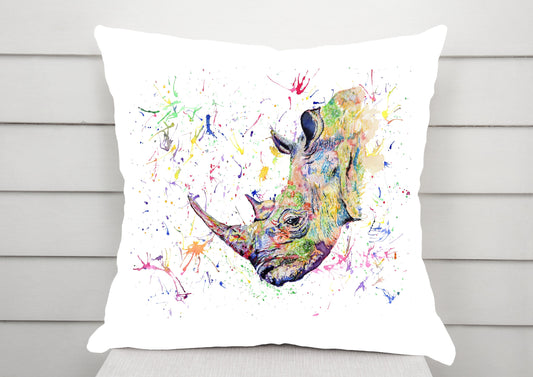 Beautiful personalised rhino rhinoceros cushion