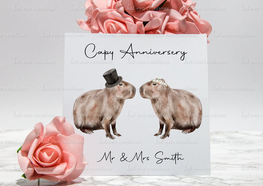 Capybara Card personalised, ideal for wedding or anniversary