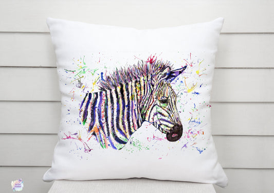 Beautiful watercolour zebra cushion. can be personalised.