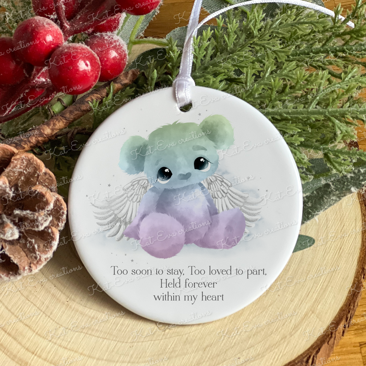 memory ceramic decoration angel bear