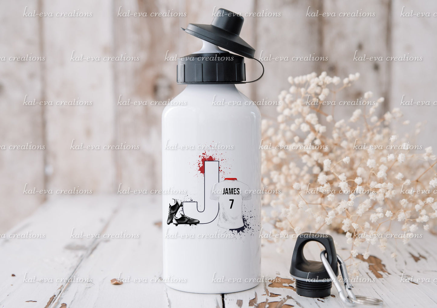 Personalised football bottle. ideal christmas or birthday gift or for back to school