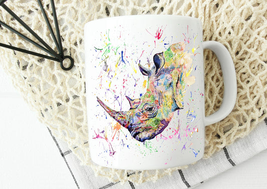 rhino rhinoceros mug. Personalised rhino mug. ideal birthday, christmas or retirement gift