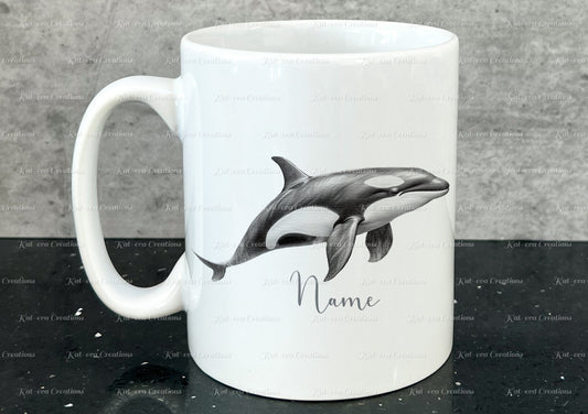 Whale mug. Personalised sketch whale cup. Ideal gift for Christmas. Birthday, secret santa or stocking filler