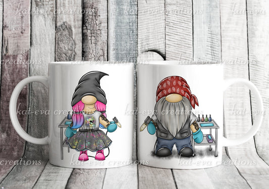 tattooist gnome, gonk gonkette personalised mug or mug and coaster set