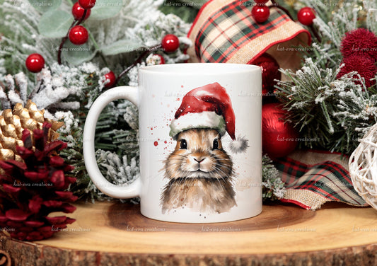 bunny Mug, personalised Christmas rabbit / bunny mug. Ideal Christmas gift. stocking filler or secret Santa present