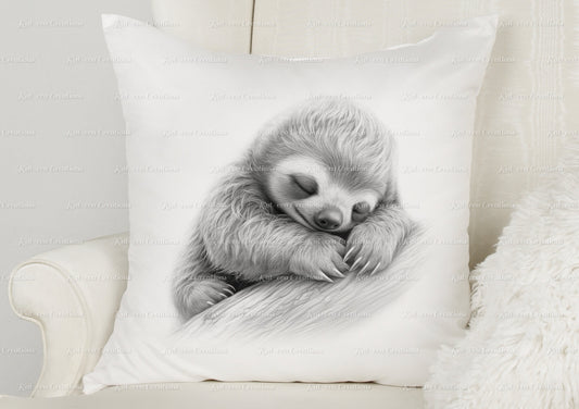 sloth cushion. personalised cute baby sloth pillow. ideal christmas, secret santa, stocking filler, or birthday gift