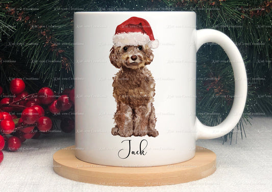Christmas dog mug. Personalised Christmas mug. Choice of dog breeds. Ideal christmas gift, stocking filler or secret santa present