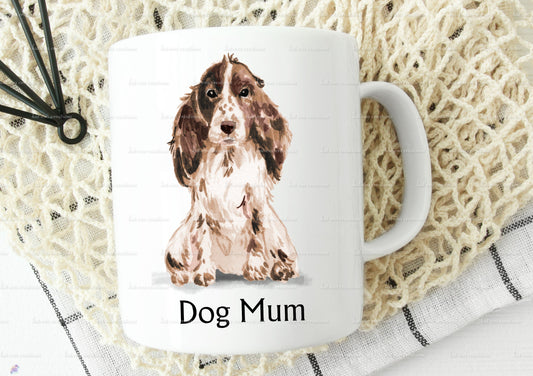 personalised dog mug, lots of dogs available, spaniel, cockerpoo, labrador, poodle, bulldog, collie, yorkie, terrier and more