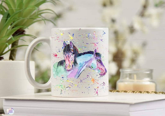 Watercolour horse mug. can be personalised.