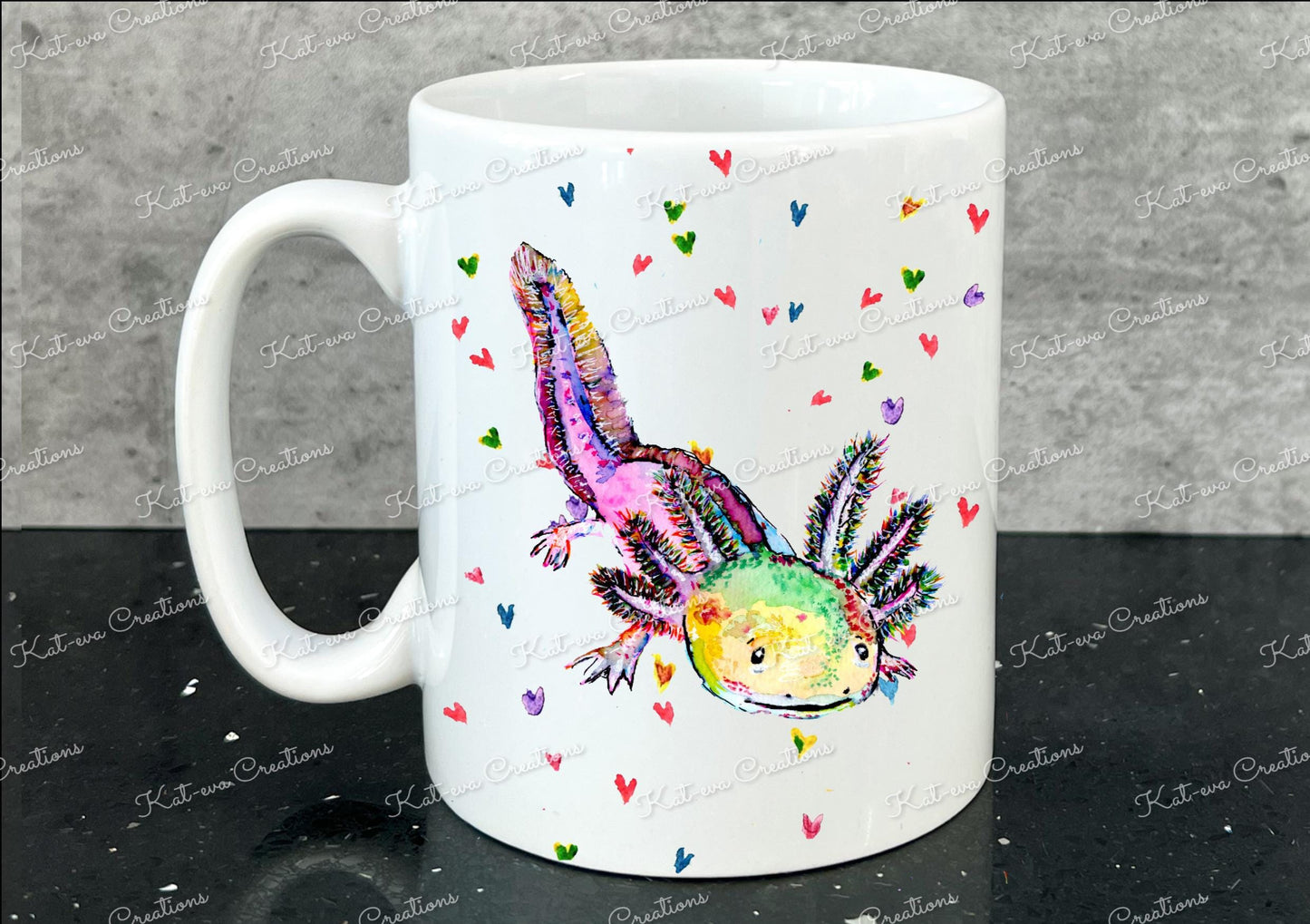 axolotl mug, personalised axolotl cup. Christmas eve mug, christmas or birthday present. Secret santa gift or stocking filler.