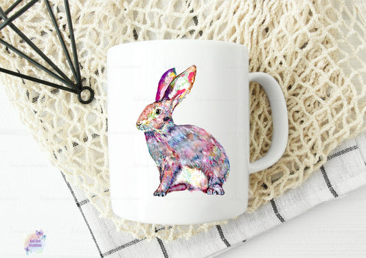 Beautiful watercolour hare / rabbit mug. can be personalised.