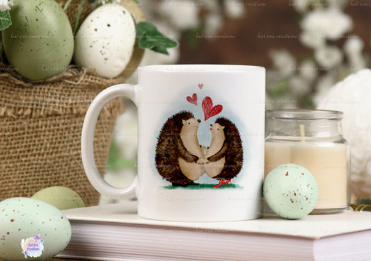 beautiful hedgehog mug can be personalised