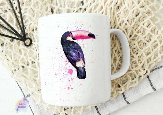 watercolour toucan mug can be personalised