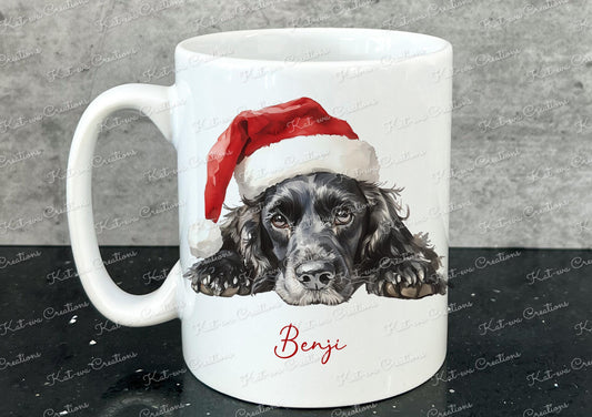 Dog mug. personalised Christmas dog mug. Lots of dogs available, Ideal christmas gift, secret santa present, stocking filler. xmas eve box