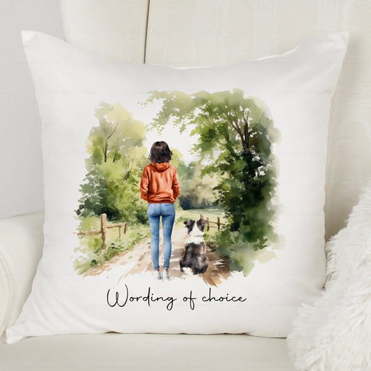 Dog cushion. personalised dog pillow. Lots of different people and dogs available. ideal gift for mother's day or birthdays