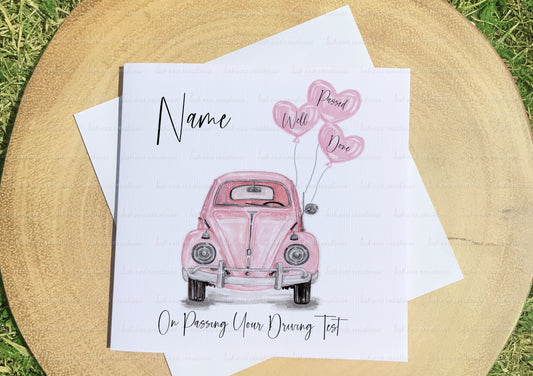driving test card. Well done card. can be personalised