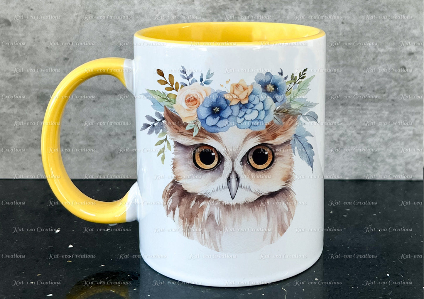 personalised owl mug. Gorgeous Floral owl Cup. Ideal for birthday, secret santa, stocking filler or Christmas present