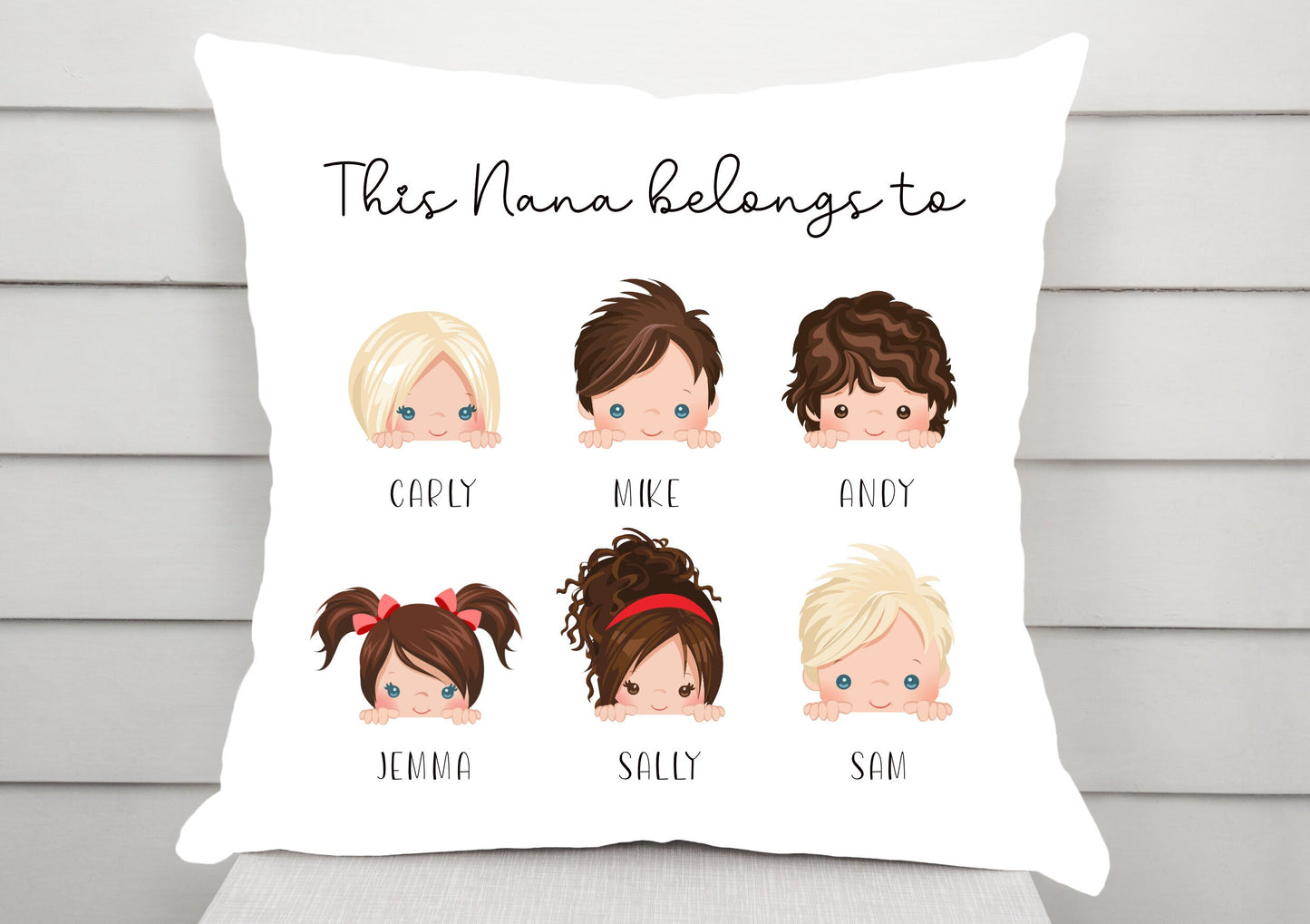 This nana / grandma / mum / mam belongs to personalised cushion
