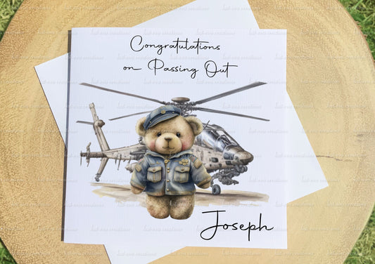 Passing out card, Personalised raf card. Congratulations Royal air force  passing out parade card
