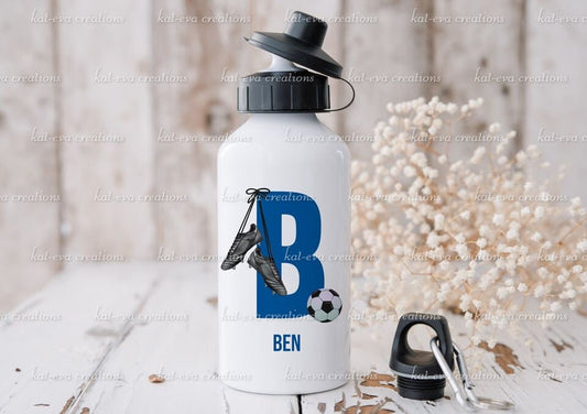football bottle. Personalised football bottle. ideal christmas or birthday gift or for back to school. School bottle. Sports bottle