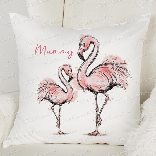 Flamingo cushion. Stunning mother's day pillow. Personalised cushion. Mothers day gift. Birthday present. Wedding, engagement, anniversary