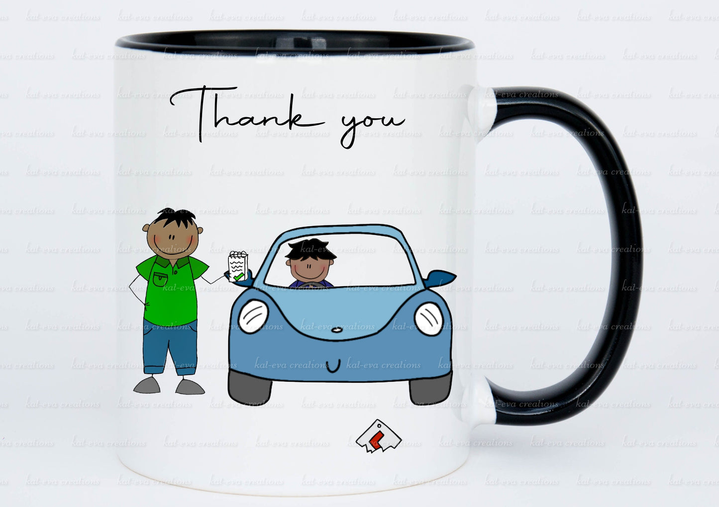 congratulations on passing you driving test mug, thank you driving instructor. can be personalised