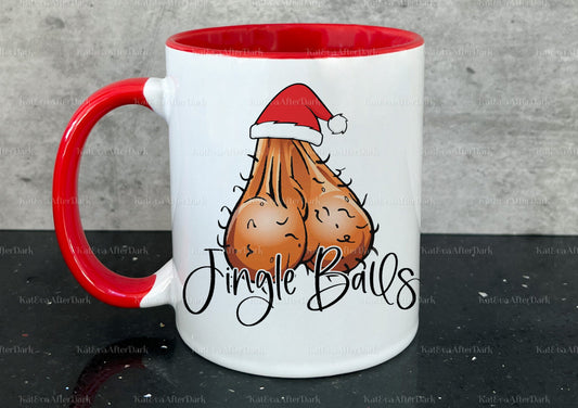 Jingle balls cup. Jingle balls mug. can be personalised  Ideal for Christmas or Birthday gift or secret santa or stocking filler