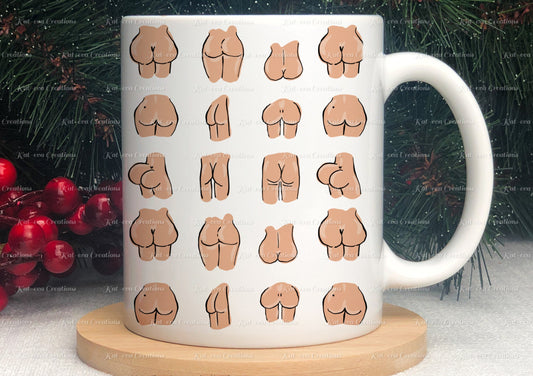 bum Mug. bottom, booty, a*se cup. Ideal for Christmas or Birthday gift or secret santa or stocking filler