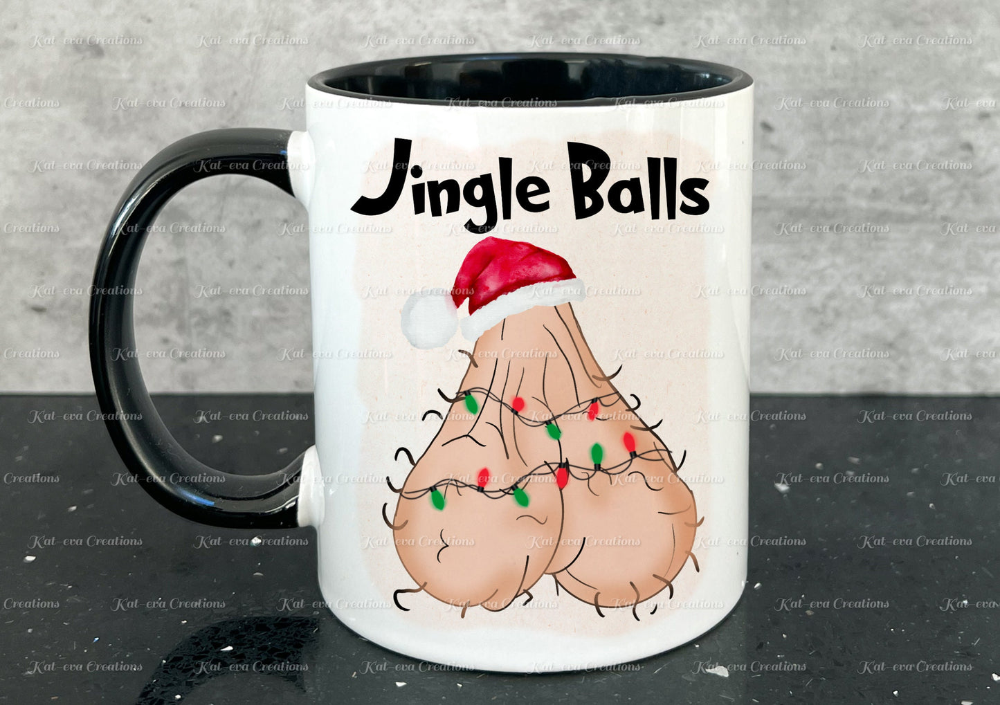 jingle balls, sprinkle tits mugs available individually or as a pair. tinsel tits. secret santa, stocking filler or christmas gift