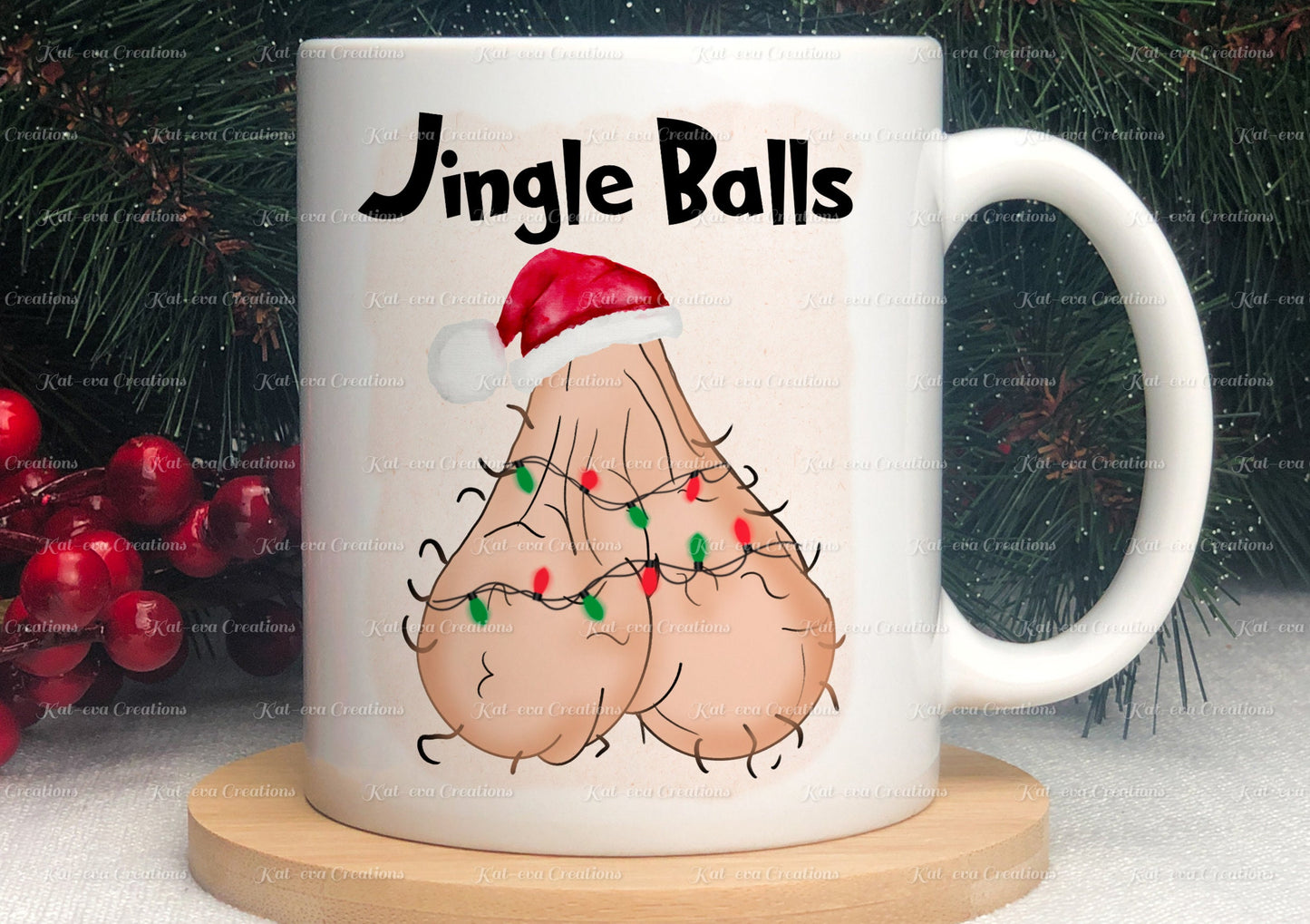 jingle balls, sprinkle tits mugs available individually or as a pair. tinsel tits. secret santa, stocking filler or christmas gift
