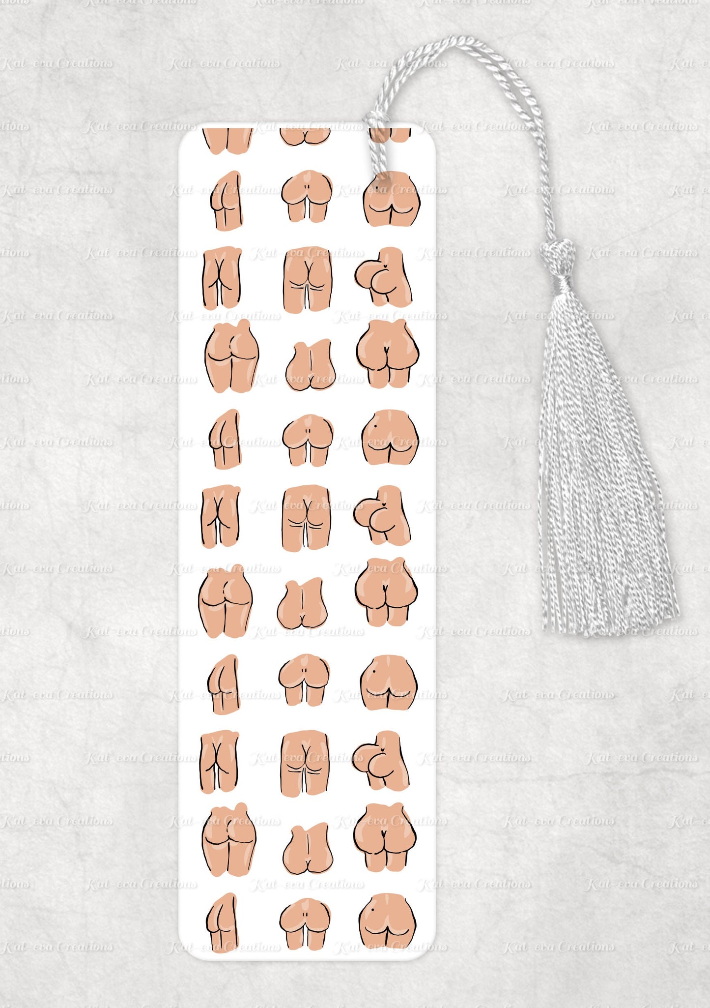 bum bookmark. aluminium butt, booty, a*se bookmark. ideal secret santa, stocking filler or silly present