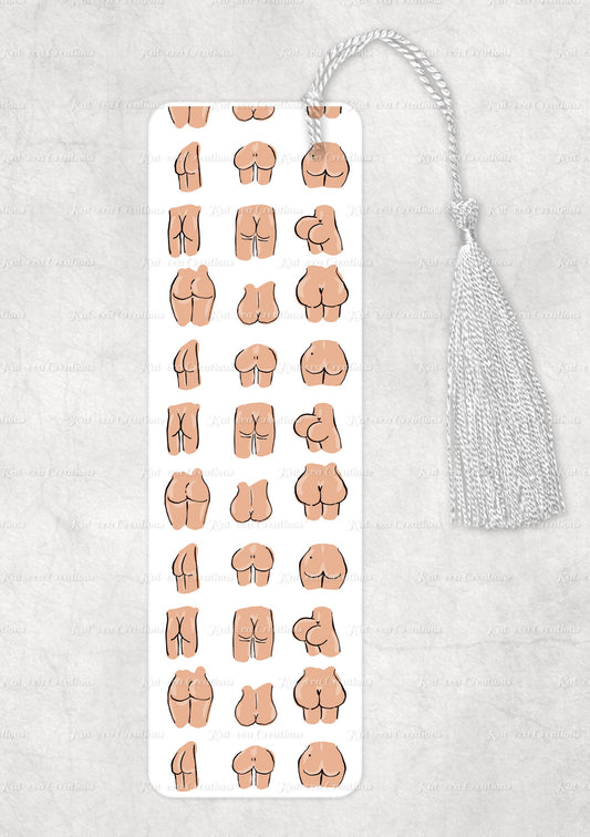 bum bookmark. aluminium butt, booty, a*se bookmark. ideal secret santa, stocking filler or silly present