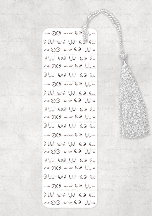boob bookmark. aluminium breast, boobie, tits bookmark. ideal secret santa, stocking filler or silly present