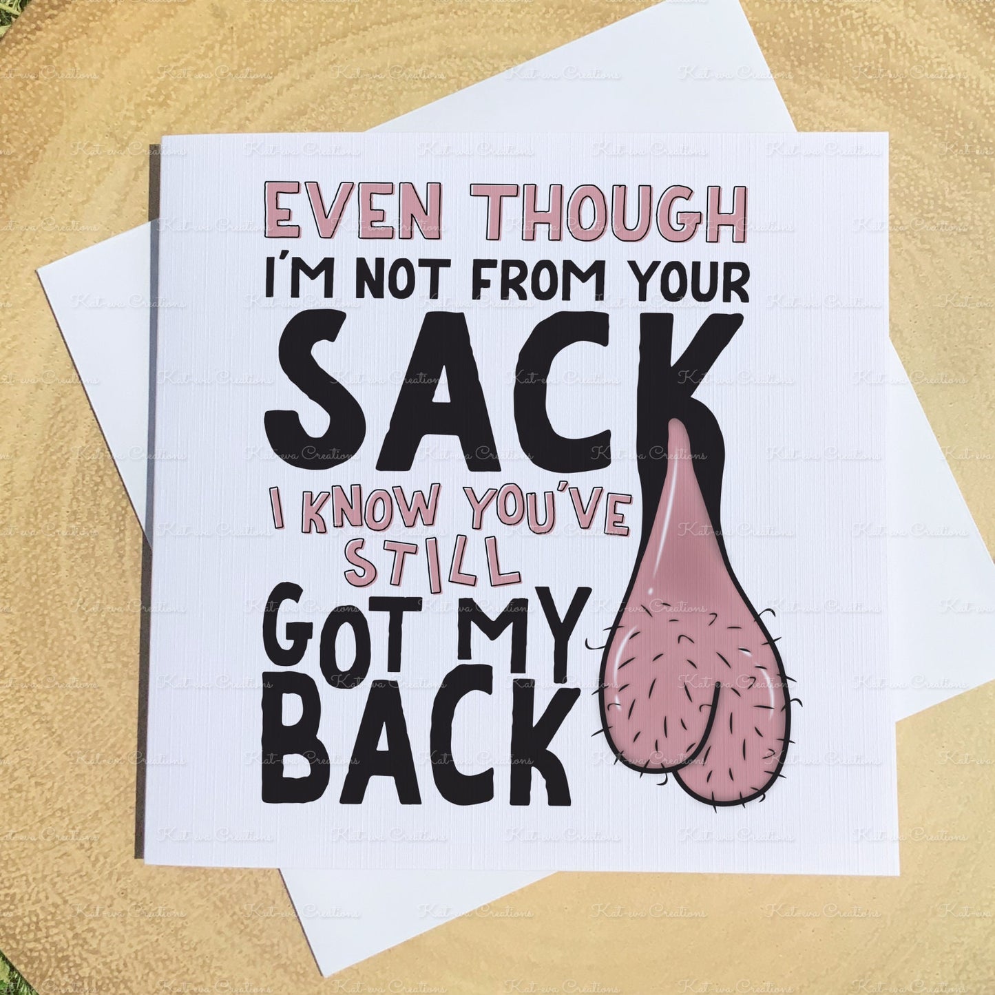 Step dad Father's day, birthday card. Even if i'm not from your sack greetings card set. Funny card.