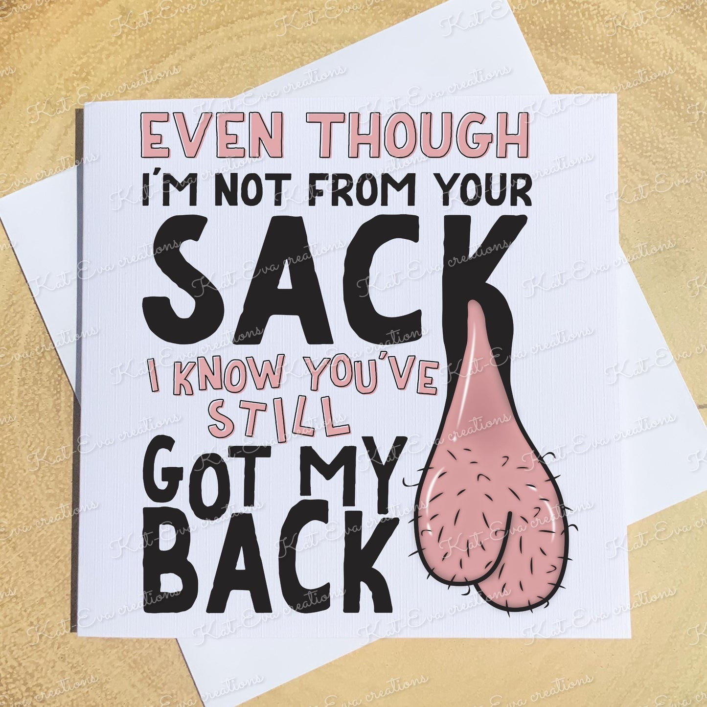 Step dad Father's day, birthday card. Even if i'm not from your sack greetings card set. Funny card.