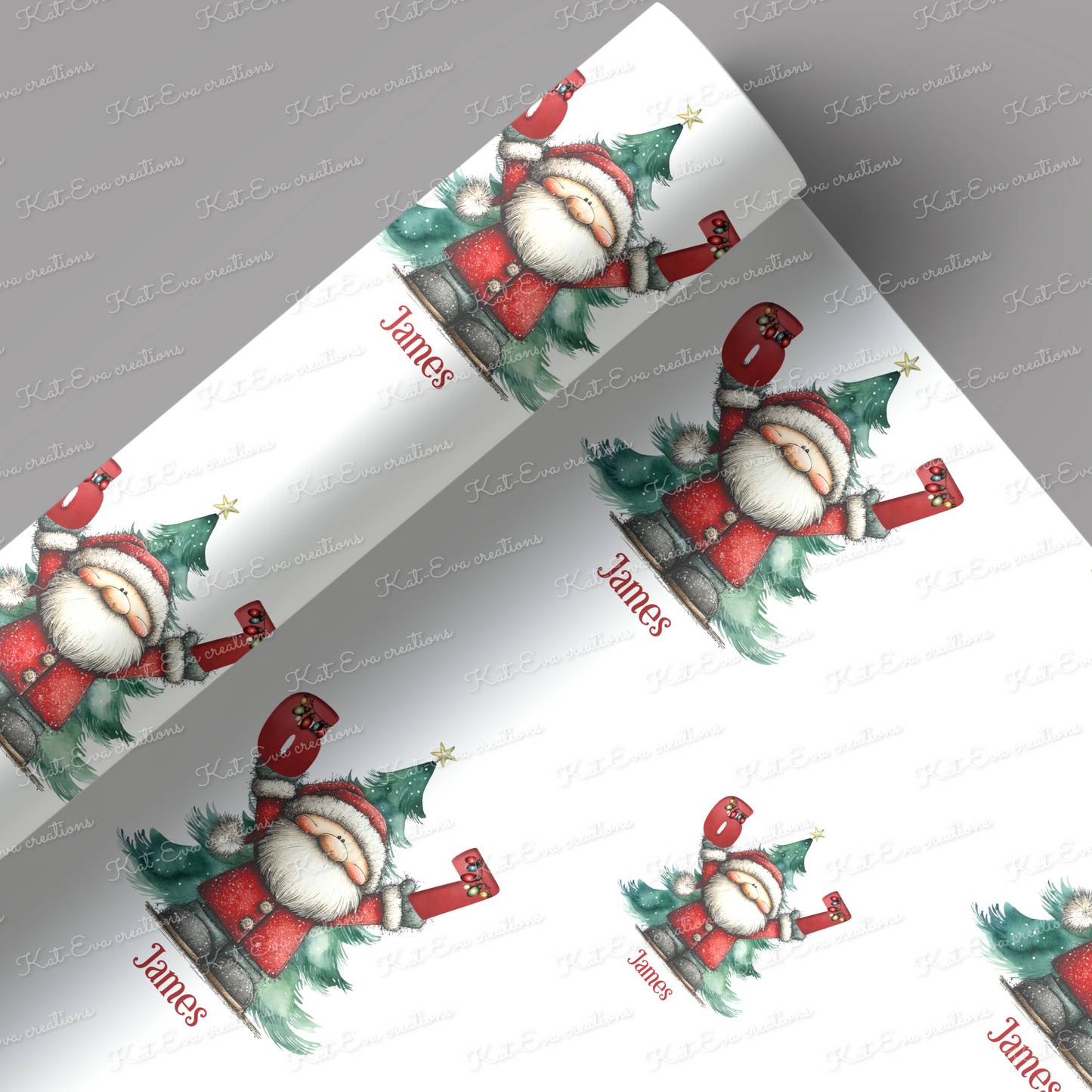 67 6 7 santa Christmas wrapping paper